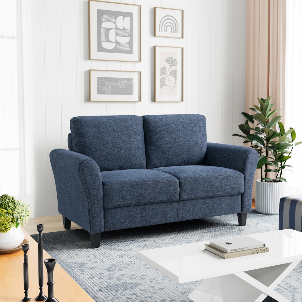 hagen blue loveseat   