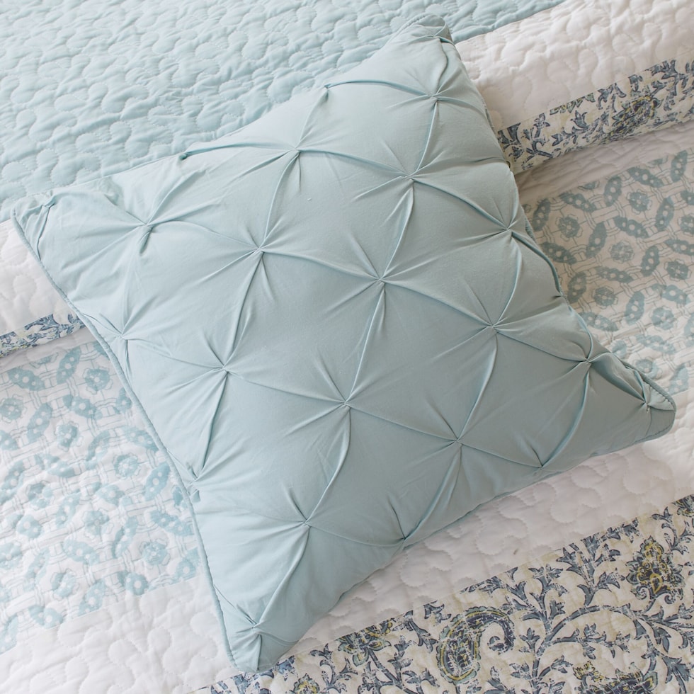 hali blue full queen bedding set   