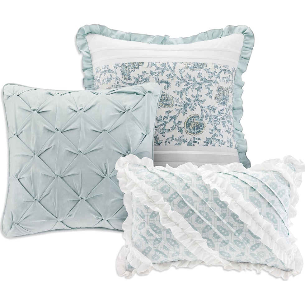hali blue queen bedding set   