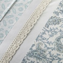 hali blue queen bedding set   
