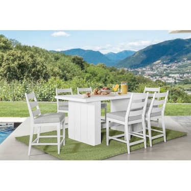Halifax Outdoor Counter-Height Dining Table and 6 Stools