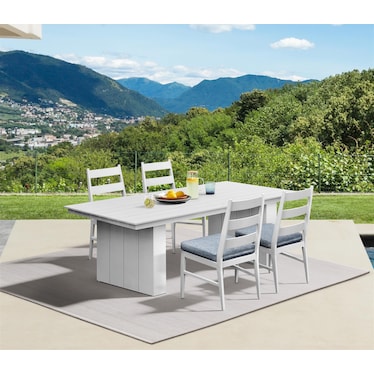 Halifax Outdoor Dining Table and 6 Panel Chairs