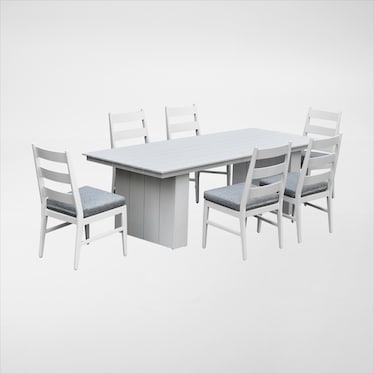 Halifax Outdoor Dining Table and 6 Panel Chairs