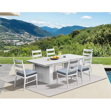Halifax Outdoor Dining Table and 6 Panel Chairs
