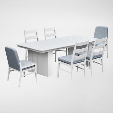 Halifax Outdoor Dining Table, 4 Panel and 2 Upholstered Chairs