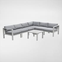 halifax white outdoor sectional set   