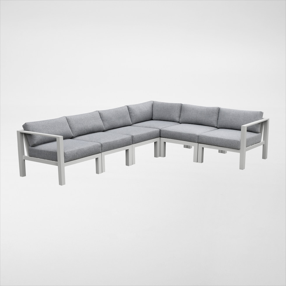 halifax white outdoor sectional set   