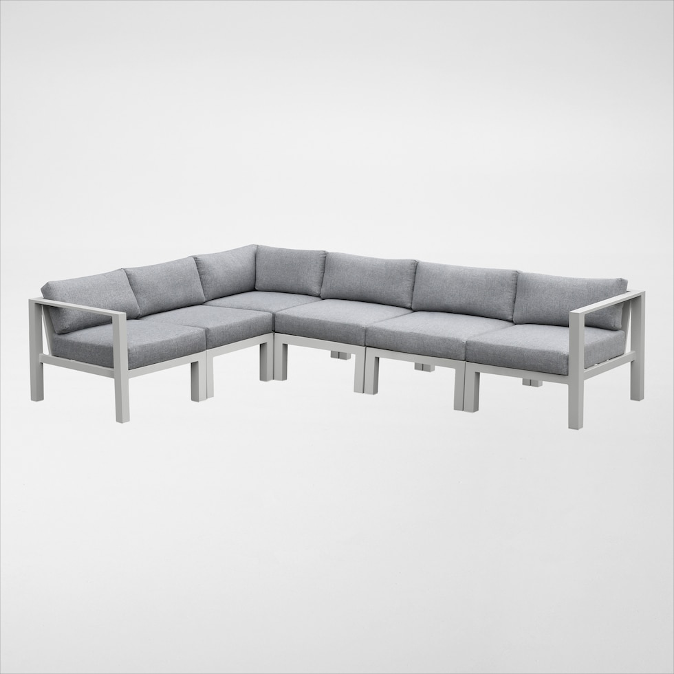 halifax white outdoor sectional set   