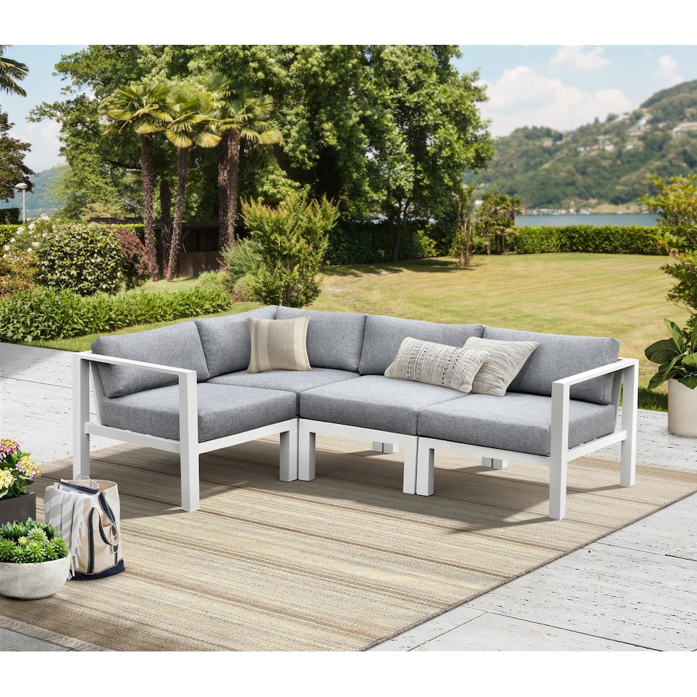 halifax white outdoor sectional   