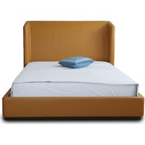 halle light brown queen bed   