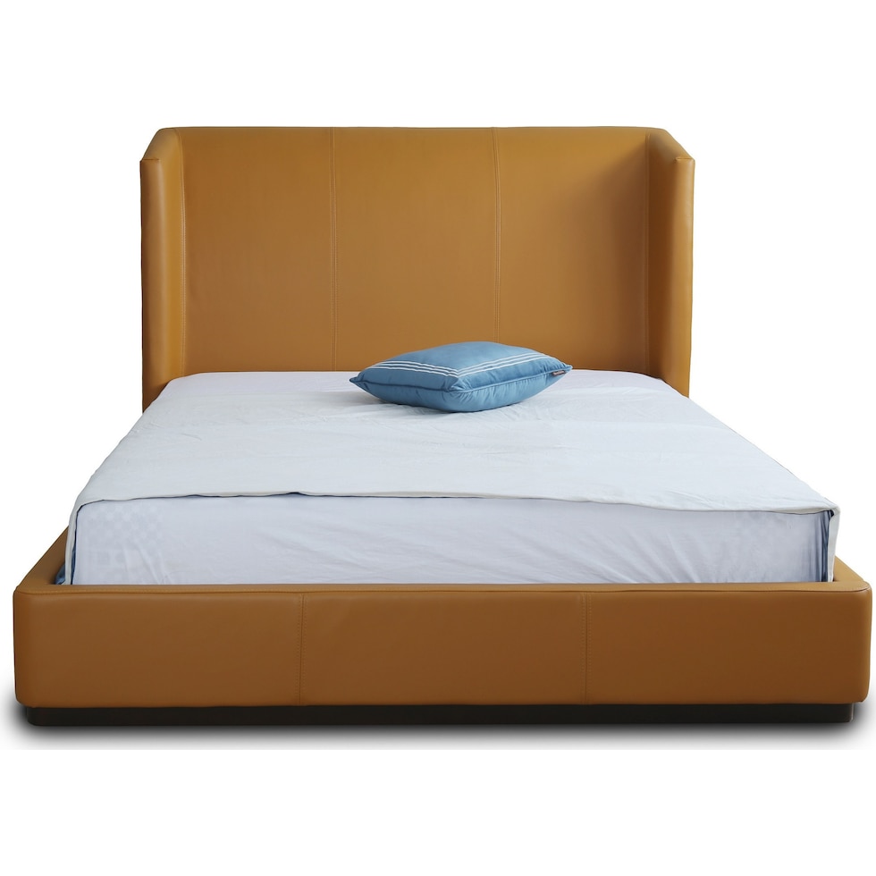 halle light brown queen bed   