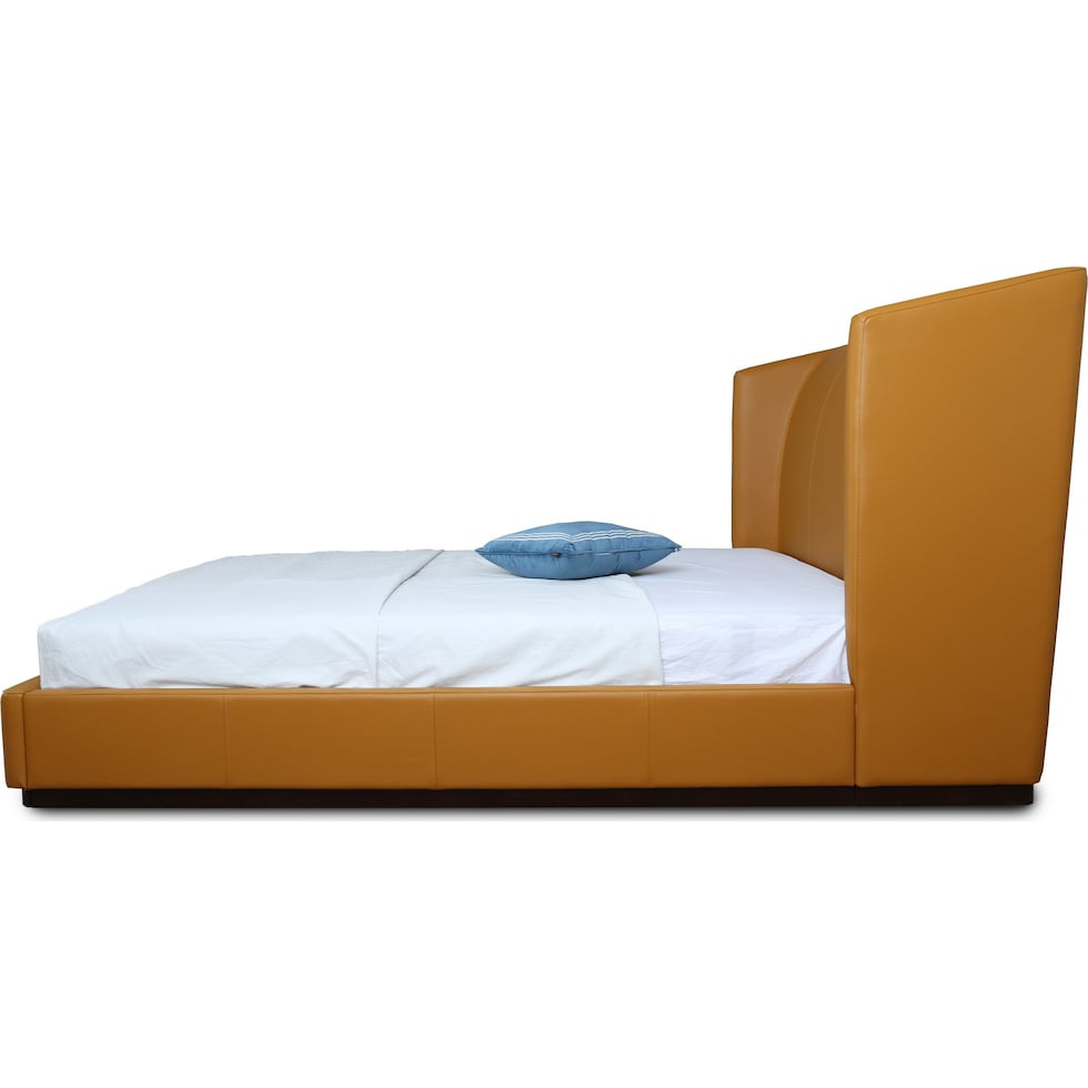 halle light brown queen bed   