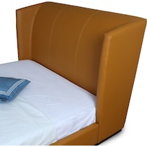 halle light brown queen bed   