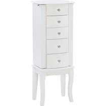 hallie white jewelry armoire   