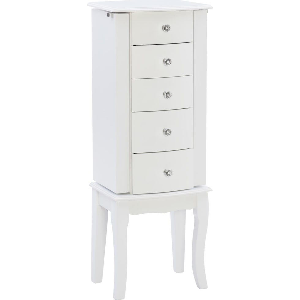 hallie white jewelry armoire   