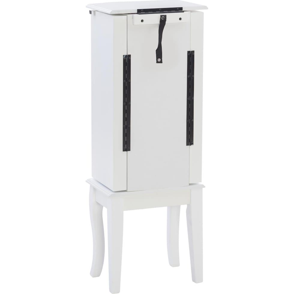 hallie white jewelry armoire   