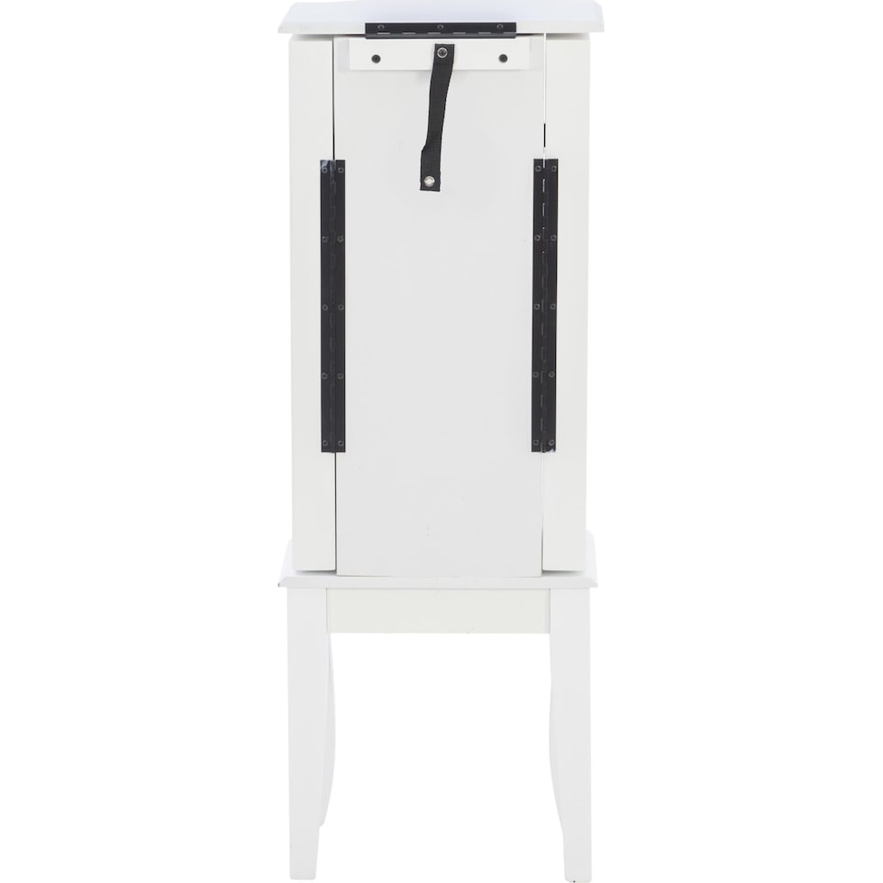 hallie white jewelry armoire   