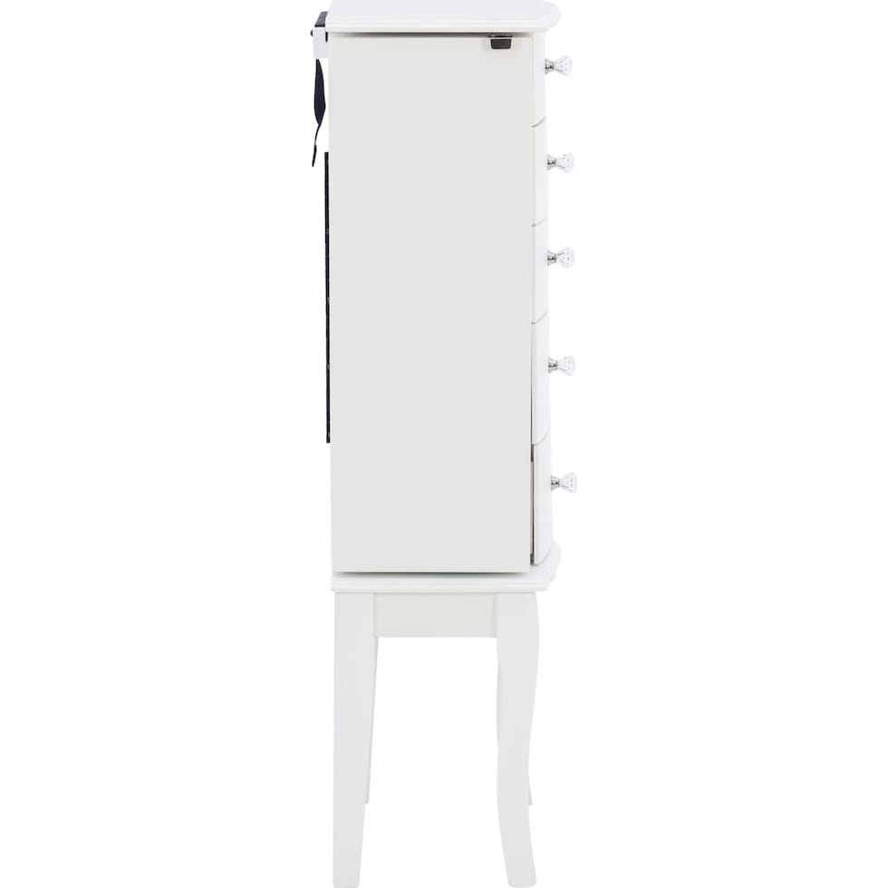 hallie white jewelry armoire   