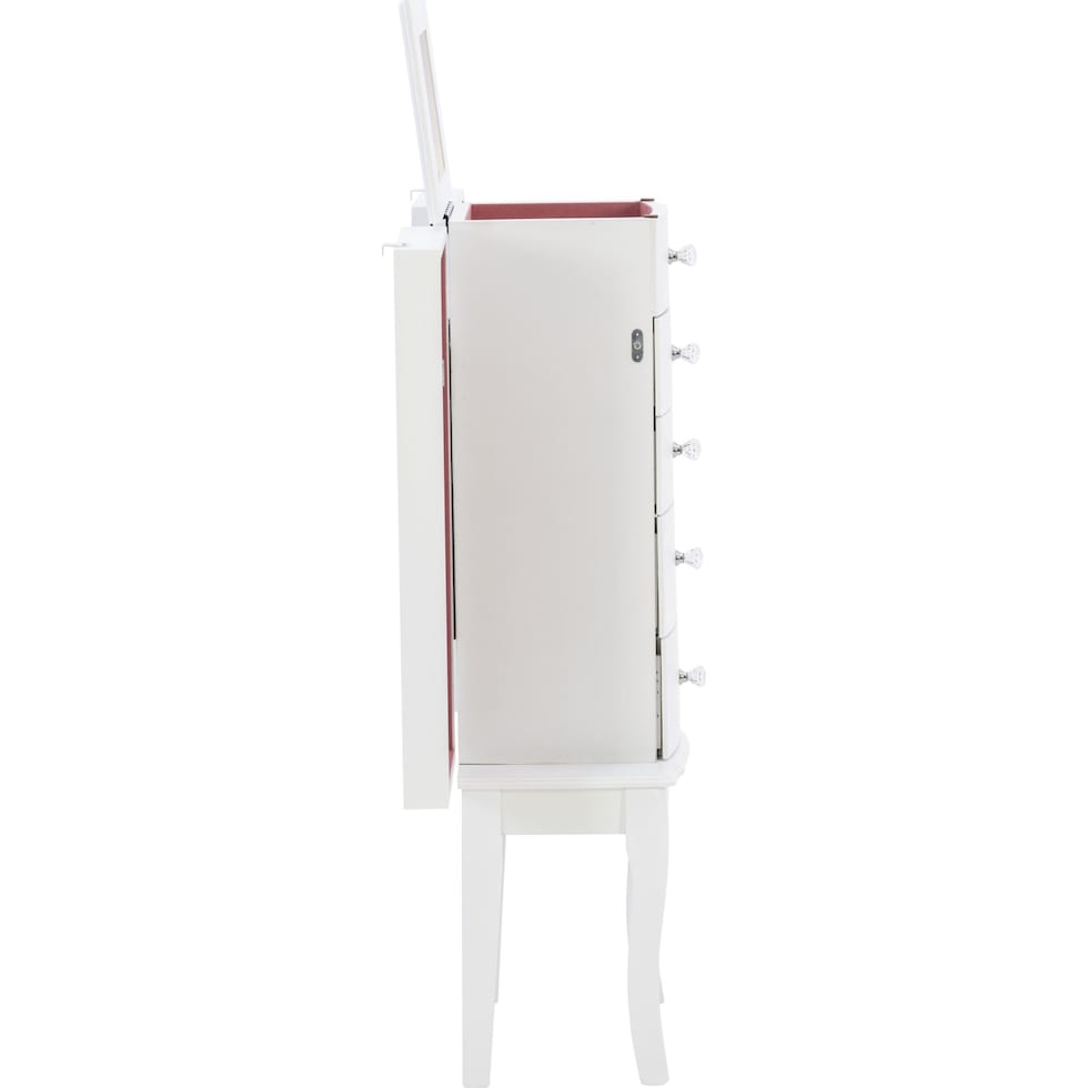 hallie white jewelry armoire   