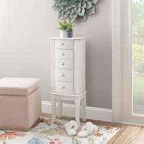hallie white jewelry armoire   