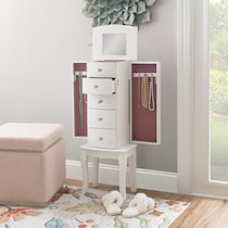 hallie white jewelry armoire   