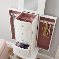 hallie white jewelry armoire   