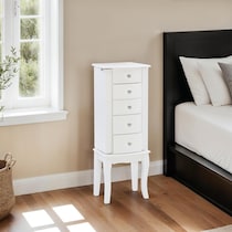 hallie white jewelry armoire   