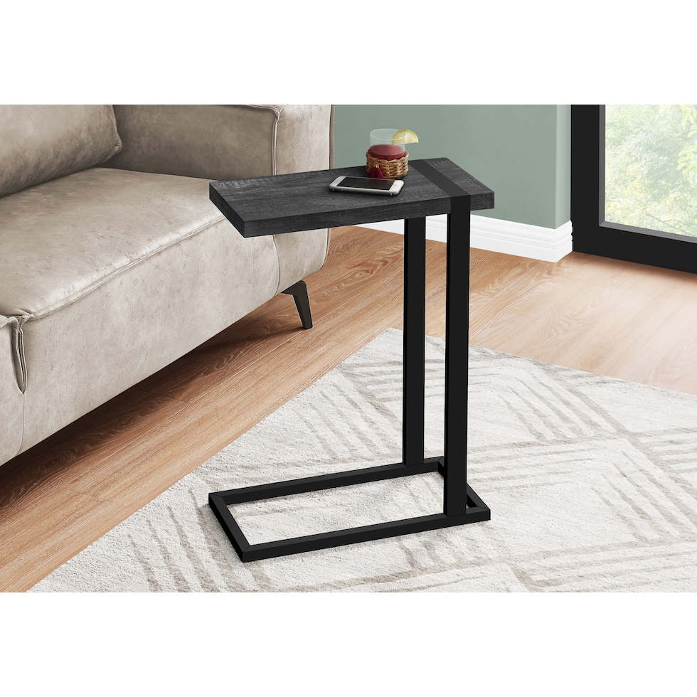 halton black end table   