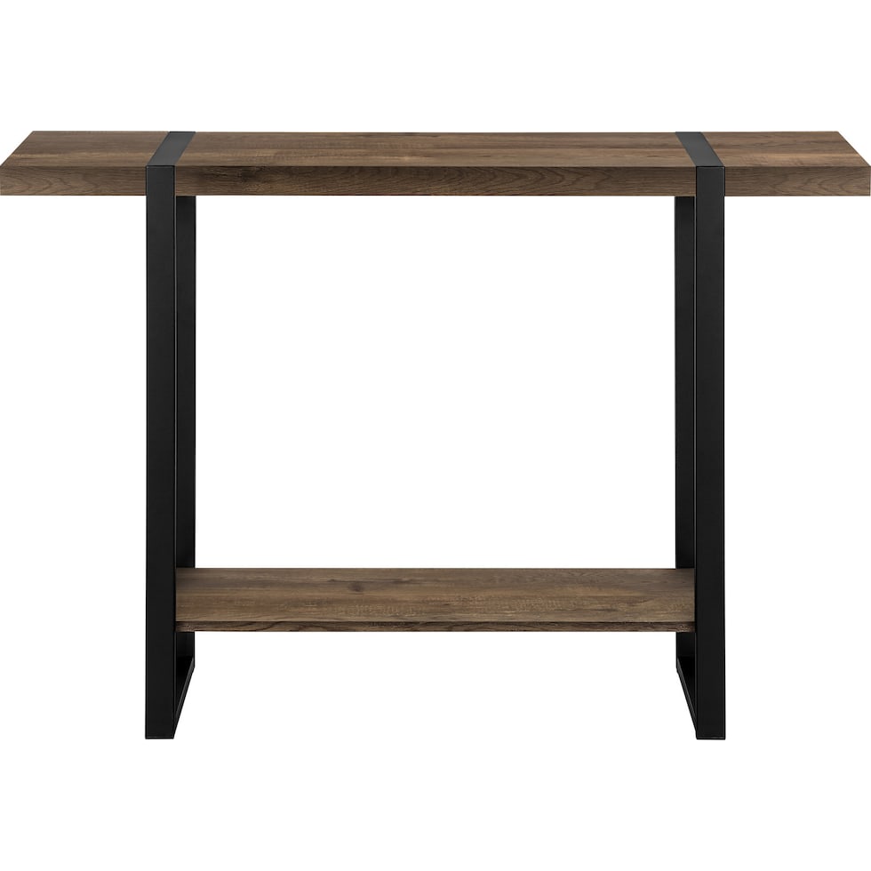 halton brown black console table   