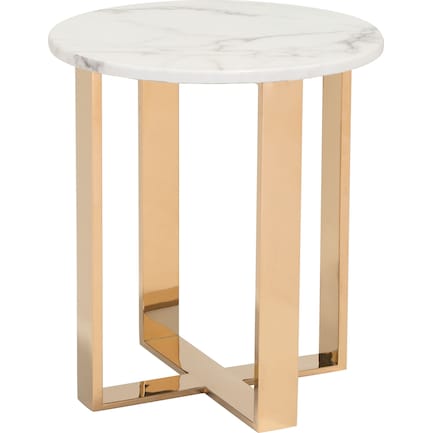Hammy End Table - White/Gold