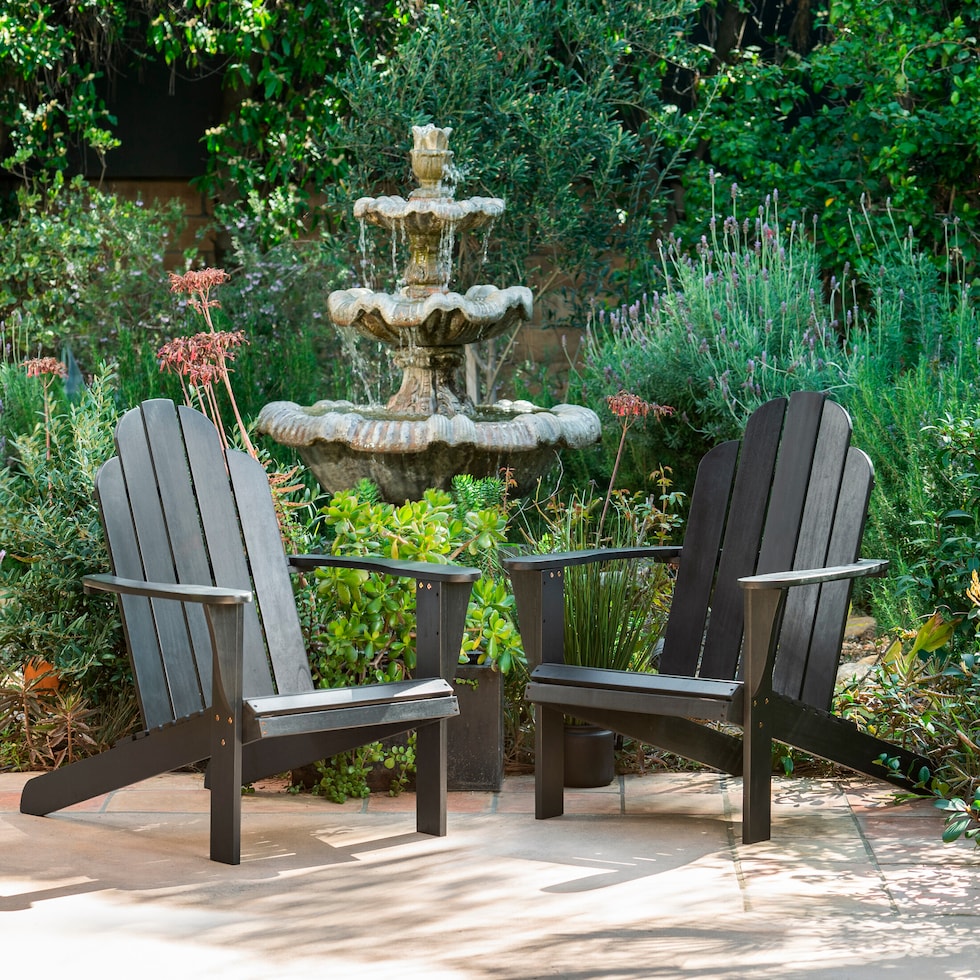 hampton beach black outdoor chair set   