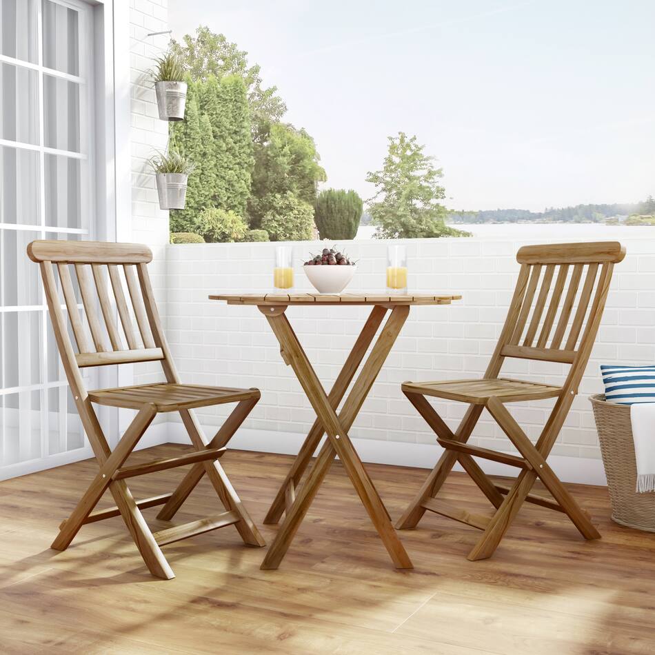 Hampton Beach 3Piece Outdoor Folding Bistro Set American Signature