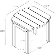 hampton beach red outdoor end table   