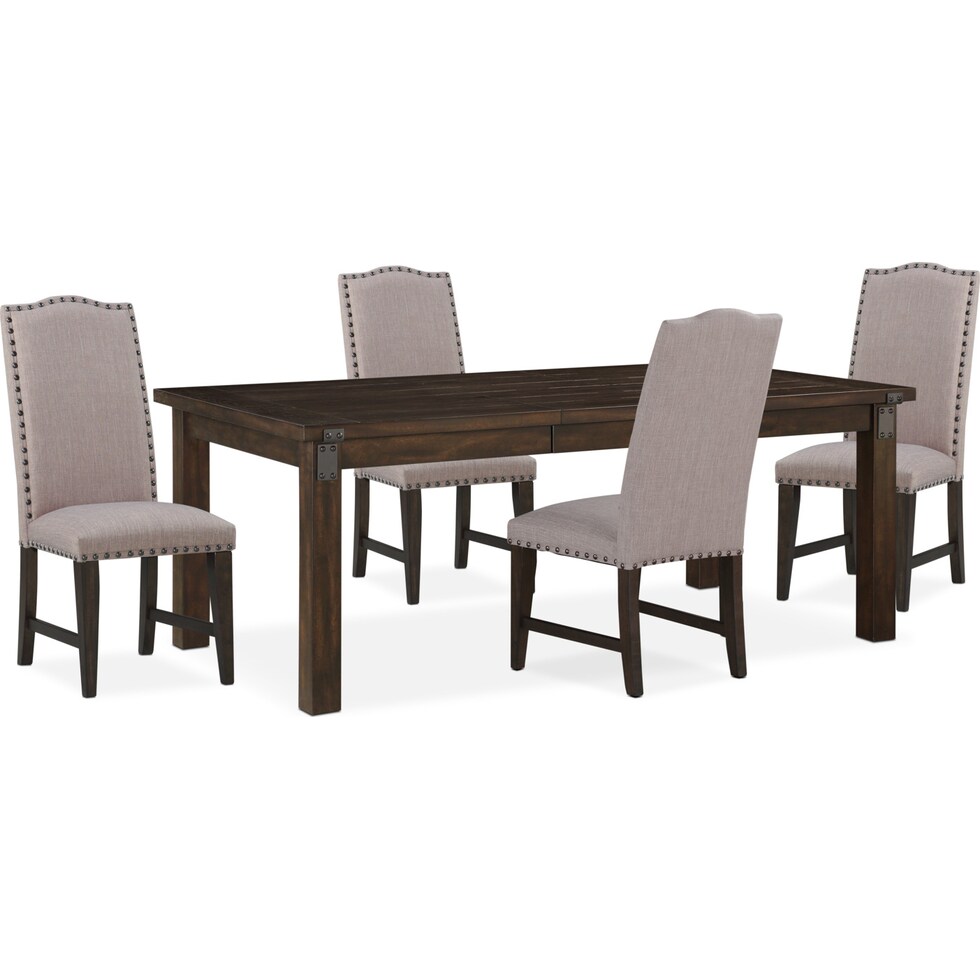 hampton dining dark brown  pc dining room   