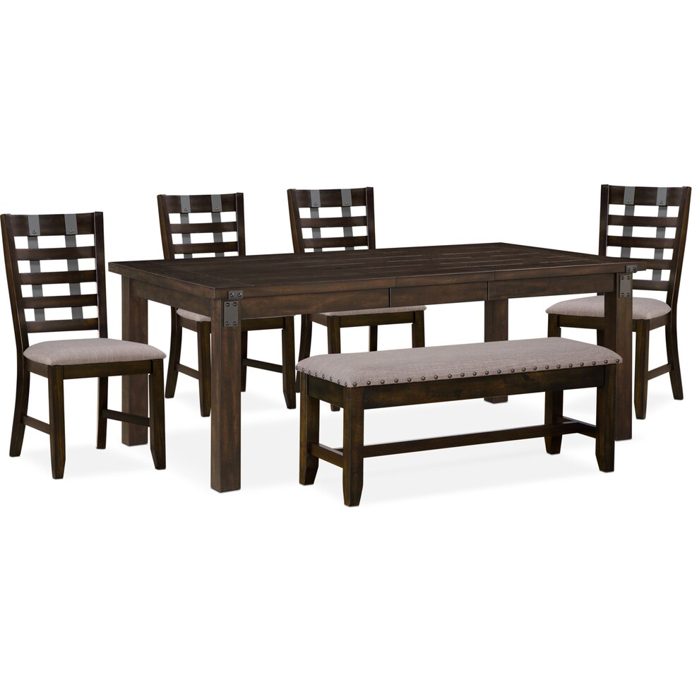 hampton dining dark brown  pc dining room   