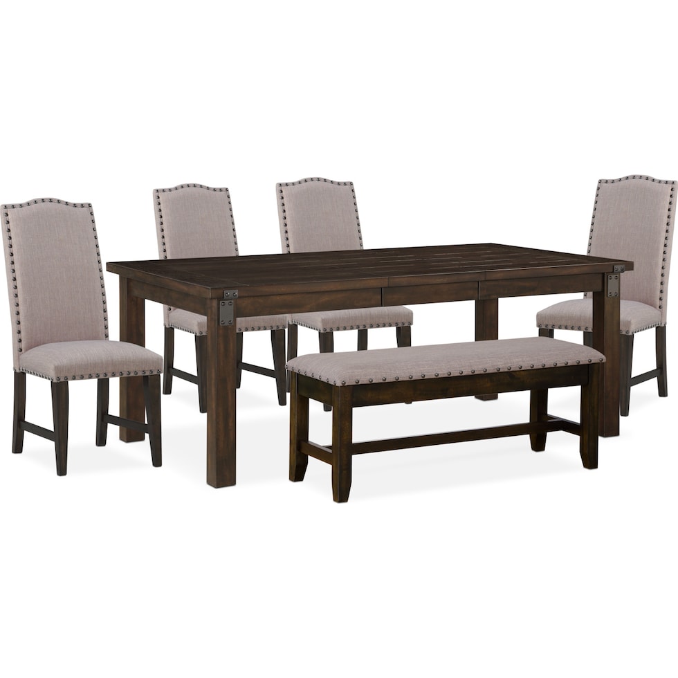 hampton dining dark brown  pc dining room   