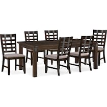 hampton dining dark brown  pc dining room   