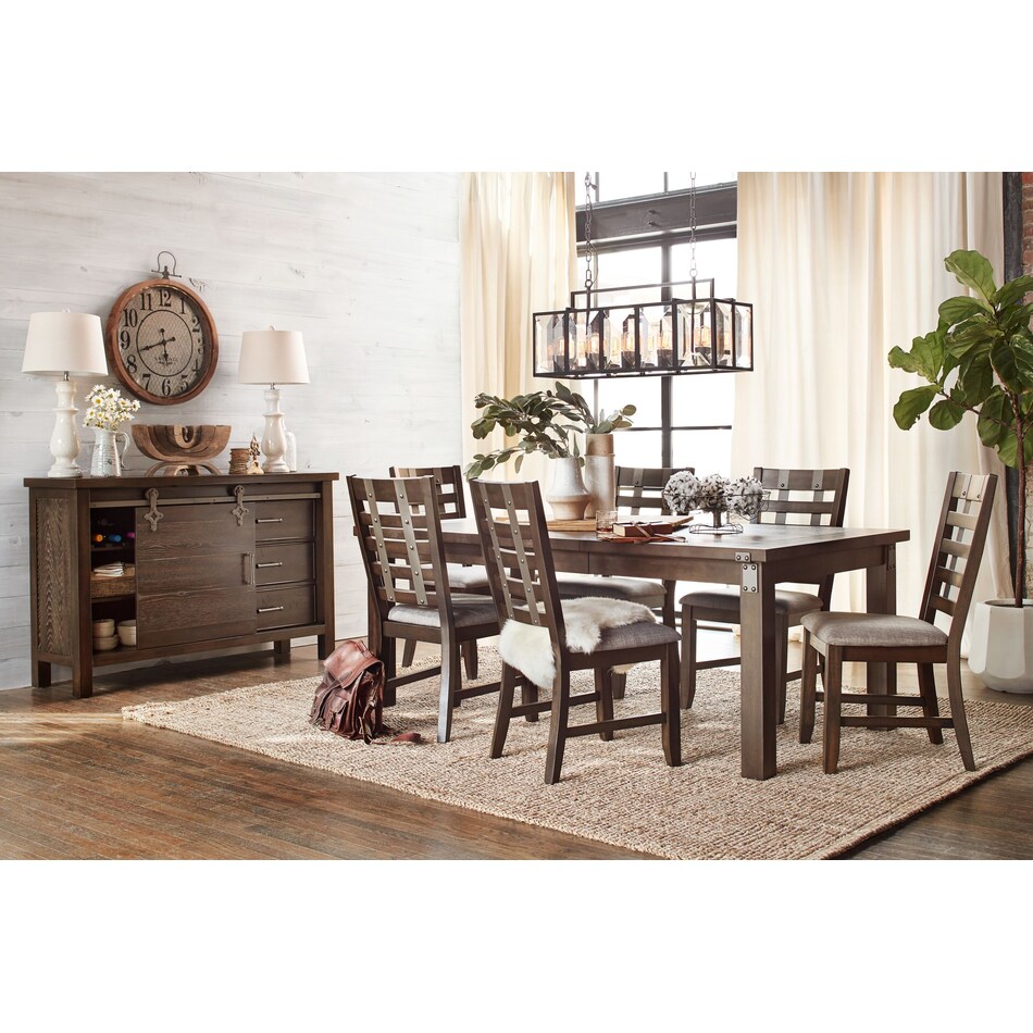 Hampton Dining Table and 6 Side Chairs American Signature Furniture