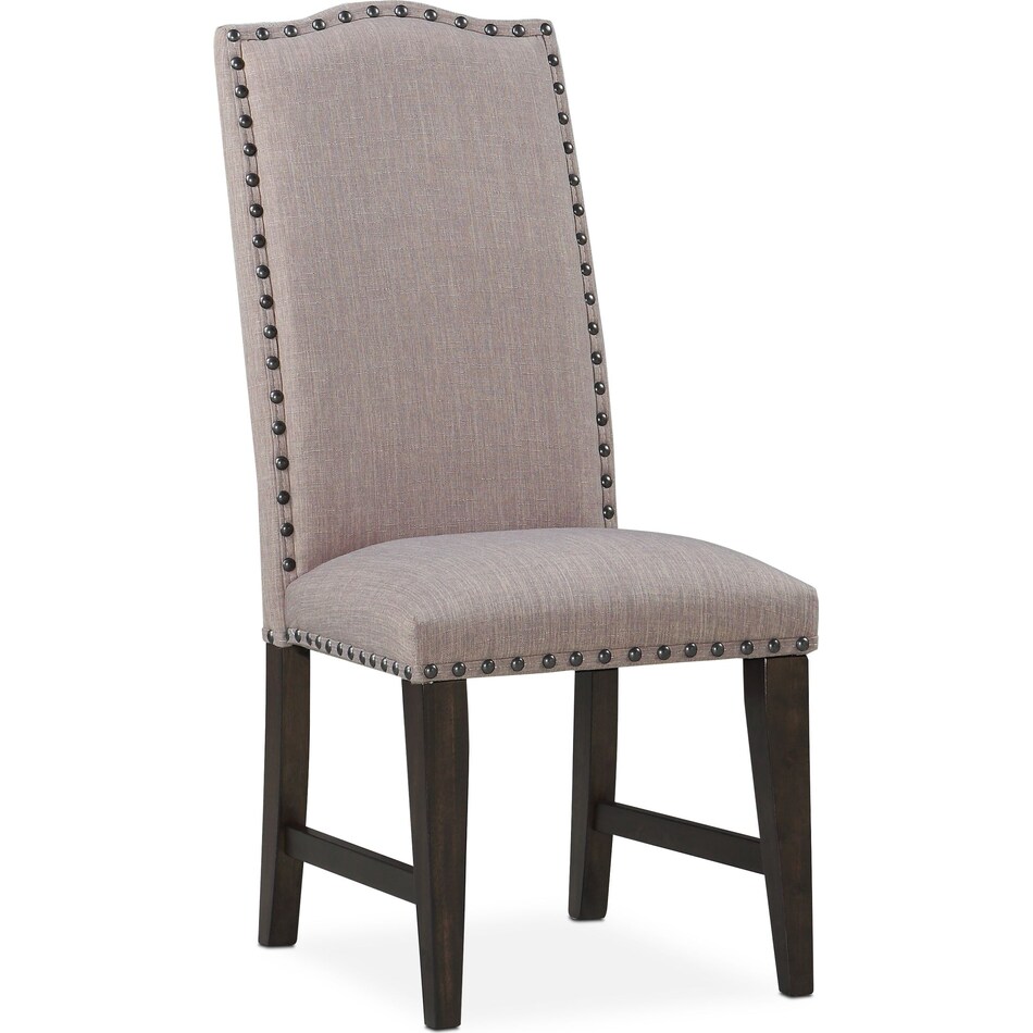 hampton dining dark brown upholstered side chair   