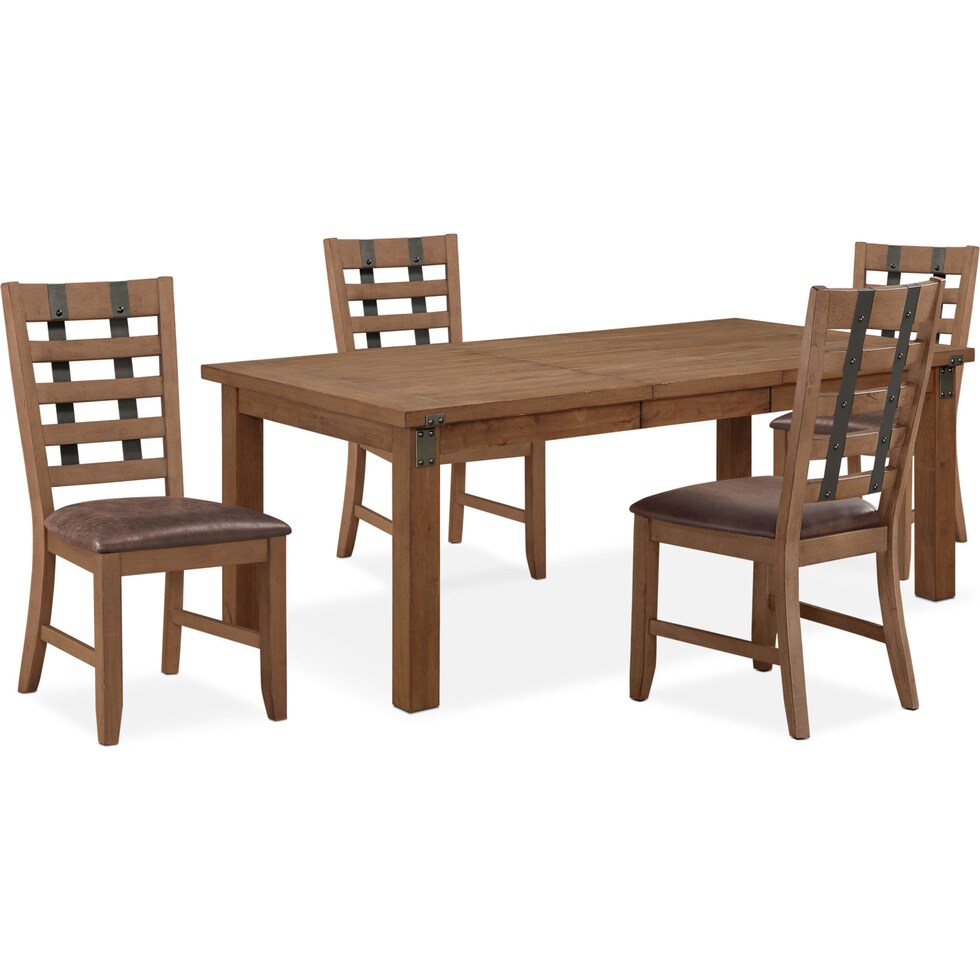 hampton dining light brown  pc dining room   