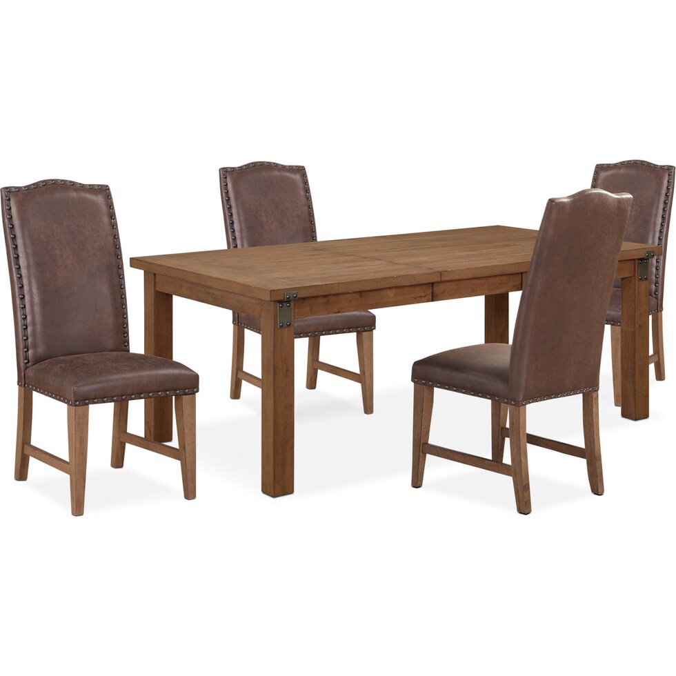 hampton dining light brown  pc dining room   