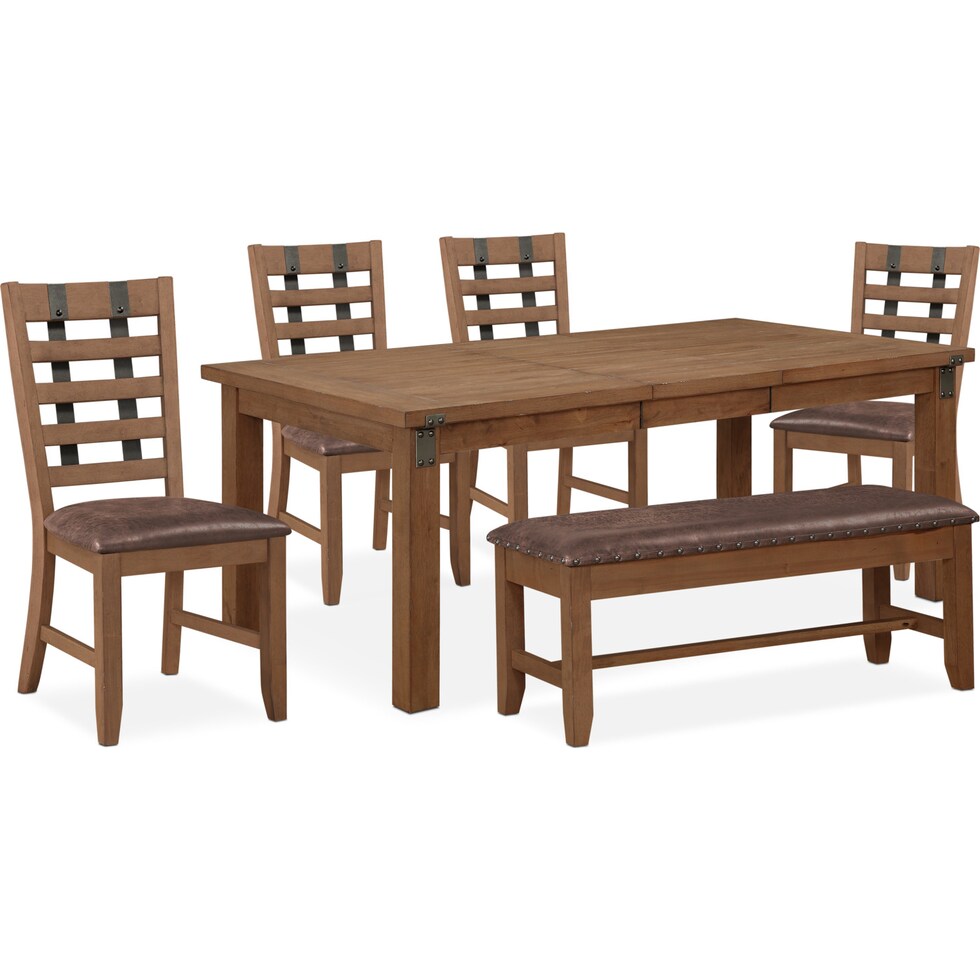 hampton dining light brown  pc dining room   