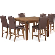 hampton dining light brown  pc counter height dining room   