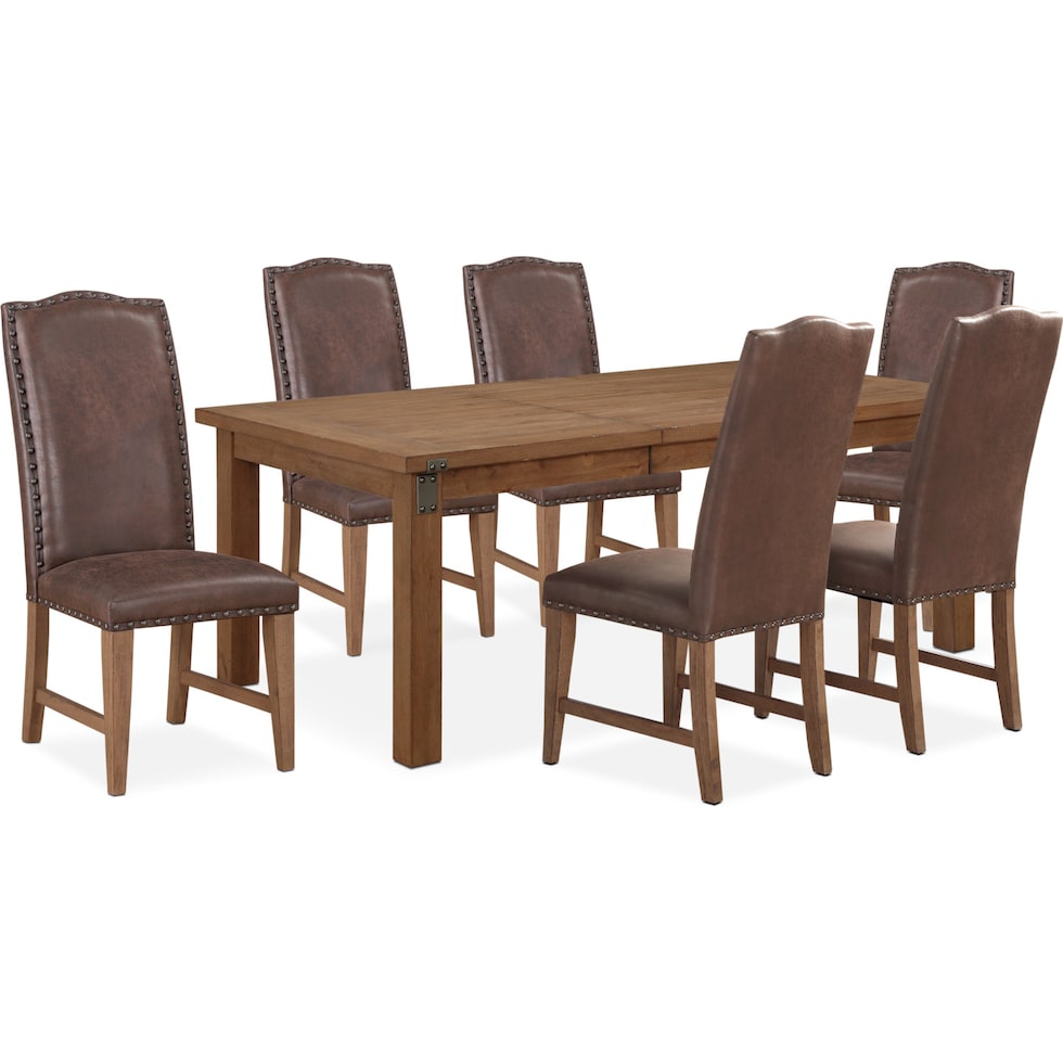 hampton dining light brown  pc dining room   