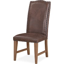 hampton dining light brown upholstered side chair   