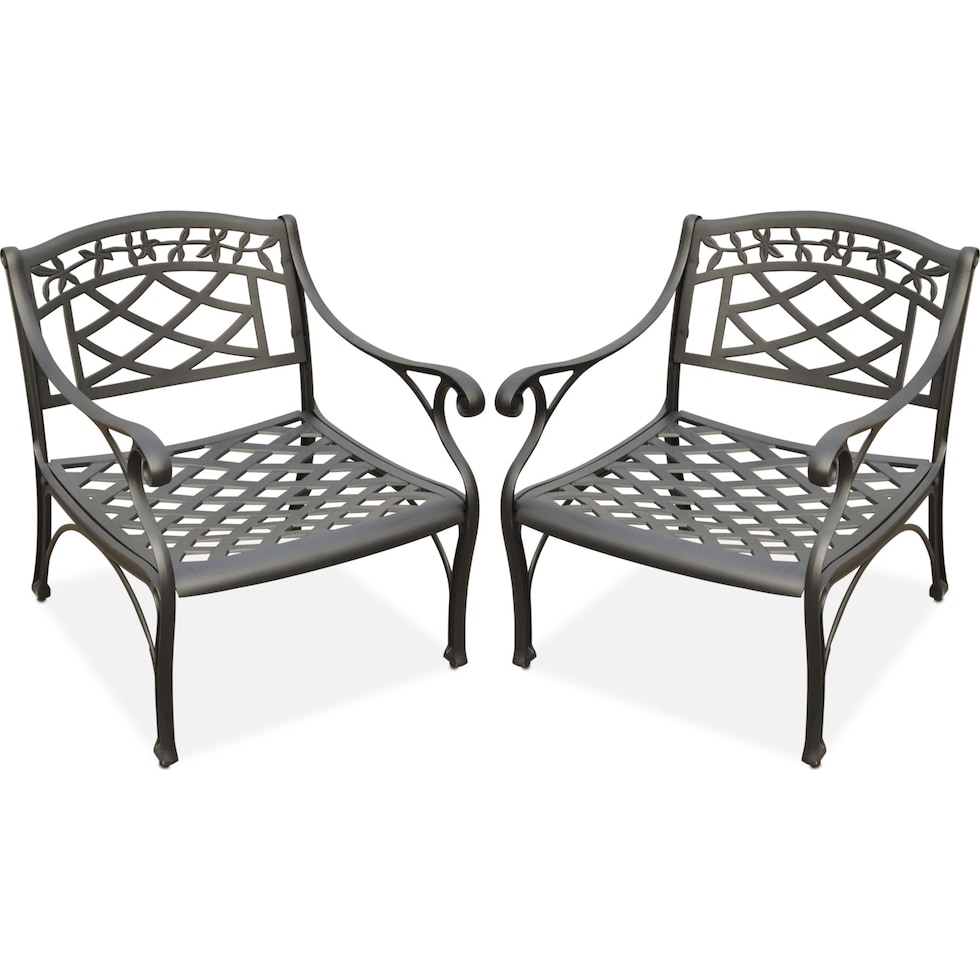hana outdoor black outdoor chair set   