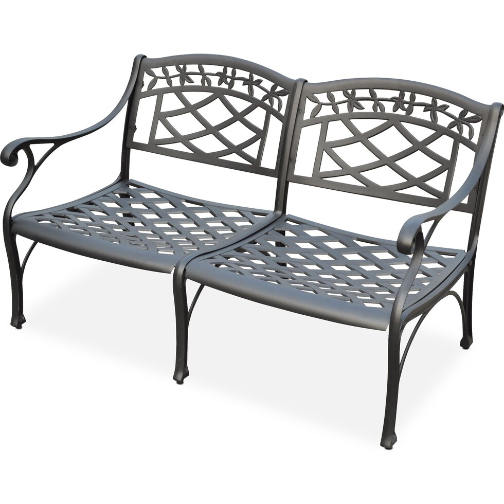 hana outdoor black outdoor loveseat   