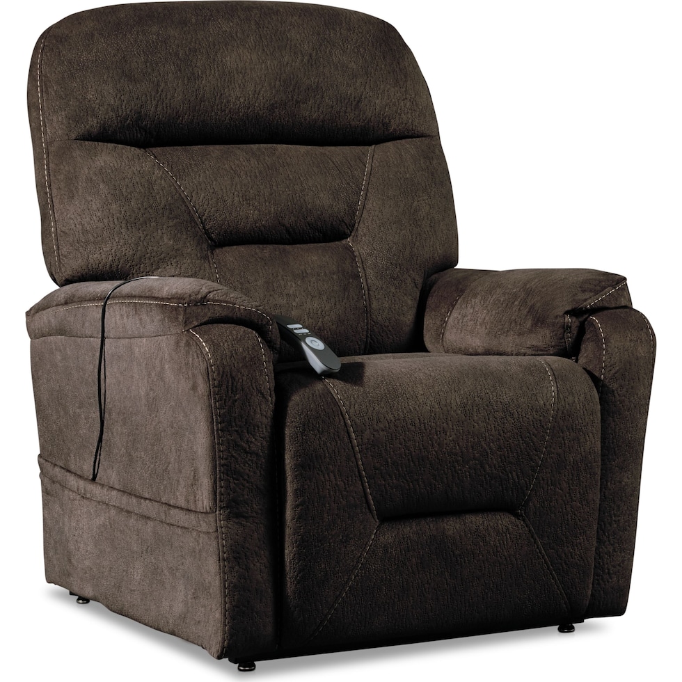 hank dark brown recliner   