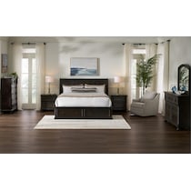 hanover bedroom dark brown  pc queen bedroom   