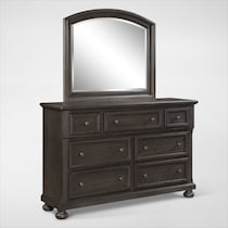 hanover bedroom dark brown dresser and mirror   